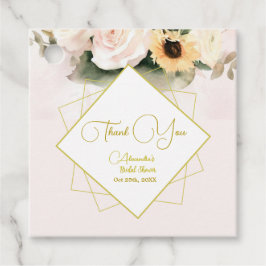 Elegant Ro och Solros Bouque Gåvor Etiketter