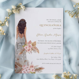 Elegant Ro Pampas Grass Dress Quinceanera Inbjudningar