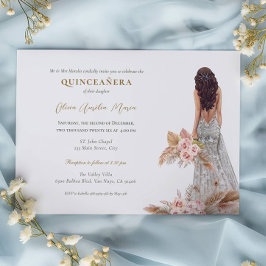 Elegant Ro Pampas Grass Dress Quinceanera Inbjudningar