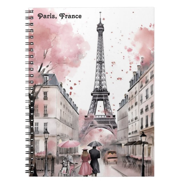 Elegant Ro Paris Frankrike Romantic Eiffel Torn Anteckningsbok (Framsidan)