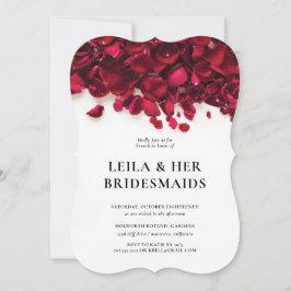 Elegant Ro Petals Bridesmaids Brunch Inbjudningar