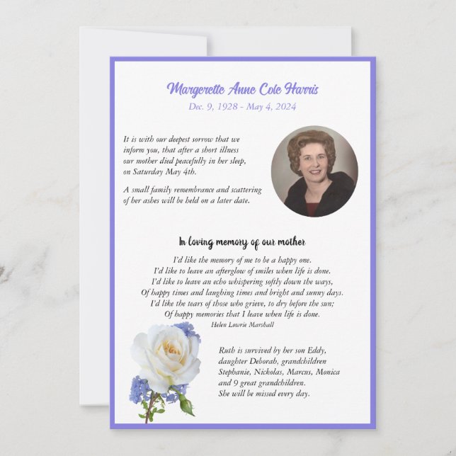 Elegant Ro Photo Ram död Meddelande (Framsida)