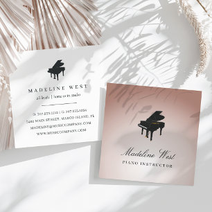 Elegant Ro Piano Instruktör Musiklärare Fyrkantigt Visitkort