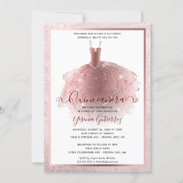 Elegant Ro Quinceañera-klänning Guld Inbjudningar