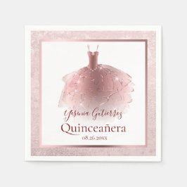 Elegant Ro Quinceañera-klänning Guld Pappersservett