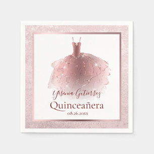 Elegant Ro Quinceañera-klänning Guld Pappersservett