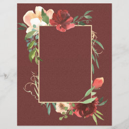 Elegant Ro Ram om Burgundy-skräpbok Papper