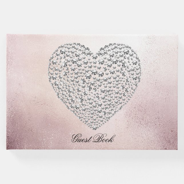 Elegant Ro Rhinestone Heart Guest Bok (Framsida)
