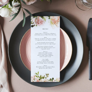 Elegant Ro Romantik Bröllop Menu Meny
