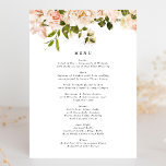 Elegant Ro Romantik Bröllop Meny<br><div class="desc">Det här är en rackkort- eller bröllopsmottagningsmeny. En klassisk elegant som moderniserats med en monogramtext och vattenfärgen ro & grey placeras så att mottagningsmenyn blir tom. Moderna klassiska stil-blommigtar. Vita och rosa ros. Snyggt klassisk bröllop med den här nydanande skevningen från Phrosne Ras Design - Elegant Ro Romantik Watercolor-mottagningsmenyn blir...</div>