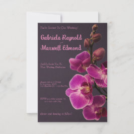 Elegant Ro Rosa Orchids Bröllop Inbjudningar