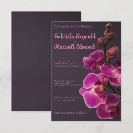 Elegant Ro Rosa Orchids Bröllop Inbjudningar
