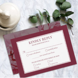 Elegant Ro Rosa Romantic Bröllop Meal OSA kort