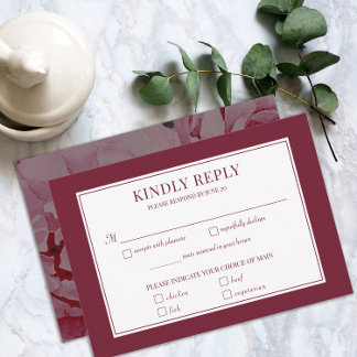 Elegant Ro Rosa Romantic Bröllop Meal OSA kort
