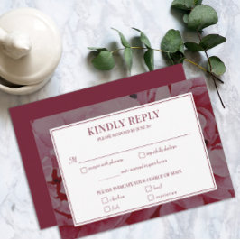 Elegant Ro Rosa Romantic Bröllop Meal OSA kort