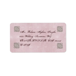 Elegant Ro Rosa Vintage bröllop Adressetiketter