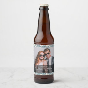 Elegant Ro Rustic Bröllop Beer-etikett Ölflaska Etikett