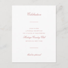 Elegant Ro  skript Chic Firande Bröllop Tilläggskort