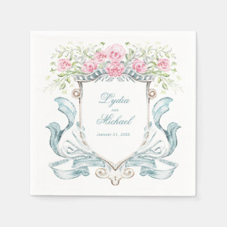 Elegant Ro Vapensköld med två rader | BRÖLLOP Pappersservett