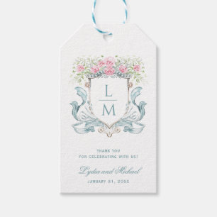 Elegant Ro Vapensköld med två rader Monogram Brö Presentetikett