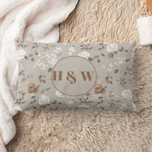 Elegant Ro & Vine Mönster Dekorativ kudde (Filt)