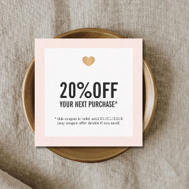 Elegant Ro White Faux Guld Heart Salon Coupon Rabattkort