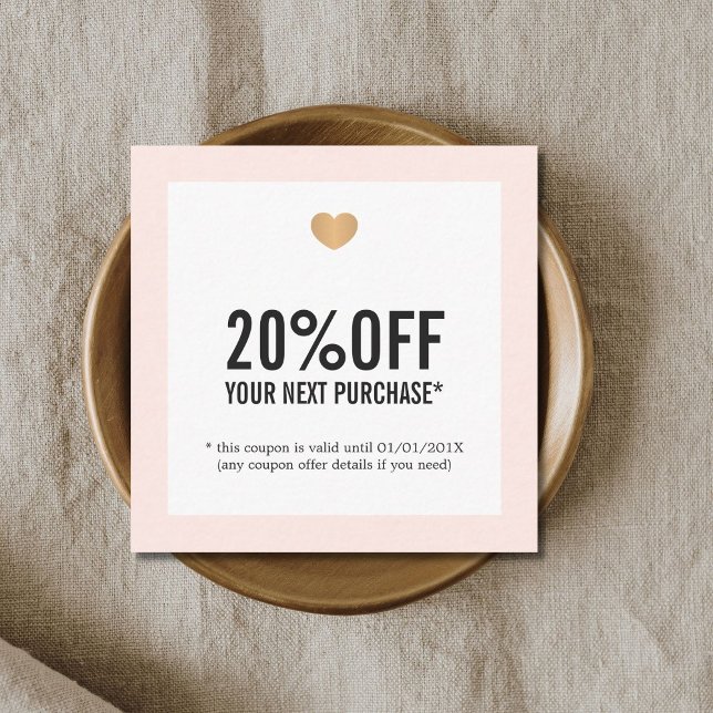 Elegant Ro White Faux Guld Heart Salon Coupon Rabattkort (Skapare uppladdad)