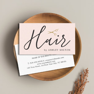 Elegant Ro White Golden Scissors Hair Stylist Visitkort