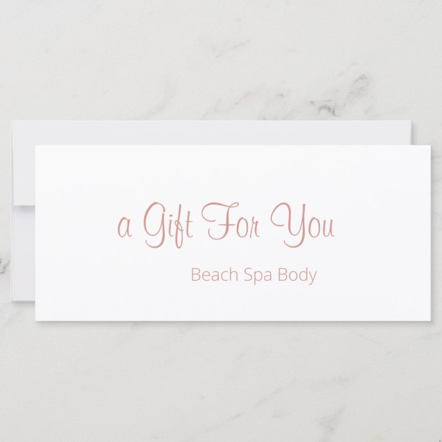 Elegant Ro White Spa Salon Gift Certificate (Framsida)