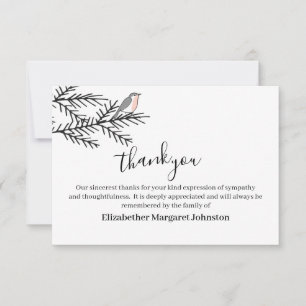 Elegant Robin Bird Funeral Tack Bereavement Kort