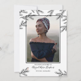 Elegant Robin Bird Funeral Tack Bereavement Kort