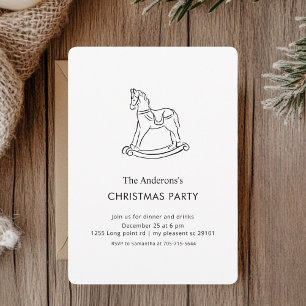 "Elegant Rocking Horse Party Inbjudningar