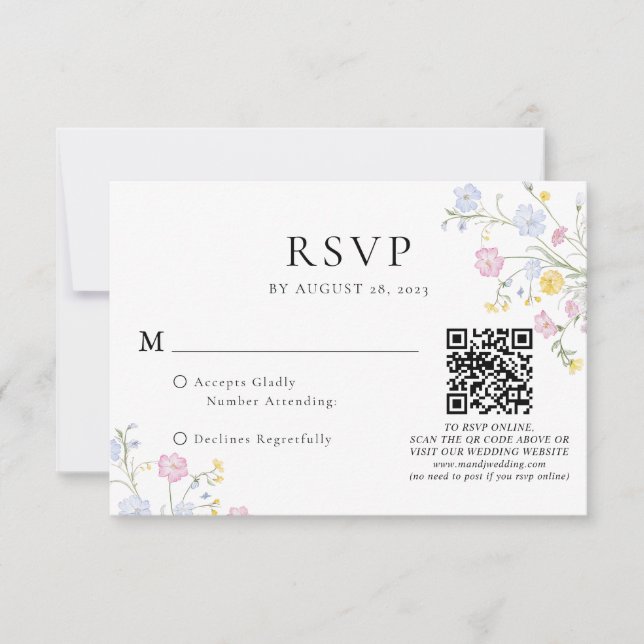 Elegant Rococo Floral Crest Wedding QR Code OSA Kort (Framsida)