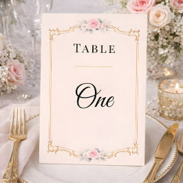 Elegant Rococo Wedding Table Numbers  Inbjudningar