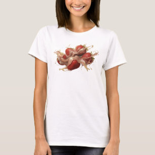 Elegant Röd Abstrakt Jordgubbar Anpassad Skjorta T Shirt