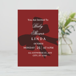 Elegant röd baby shower-inbjudan  inbjudningar