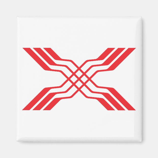 Elegant röd band linje Bokstav X monogram Magnet (Framsidan)