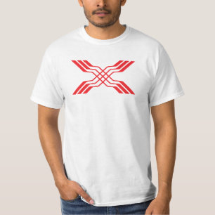 Elegant röd band linje Bokstav X monogram T Shirt