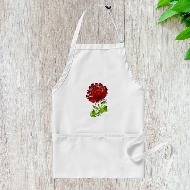 Elegant röd blomma akvarell förkläde (Skapare uppladdad)