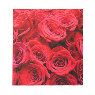 Elegant röd blommigt blommor Röd ros ro Anteckningsblock