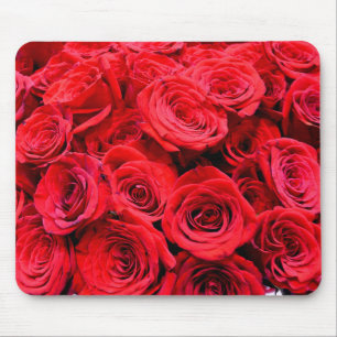 Elegant röd blommigt blommor Röd ros ro Musmatta