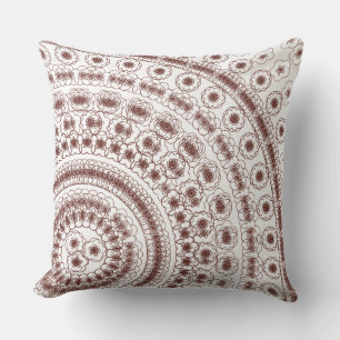 Elegant röd blomster Mandala-mönster Kudde