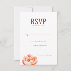 Elegant röd blomster-RSVP OSA Kort