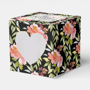 Elegant röd blomstergrönska bröllopsdusch presentaskar