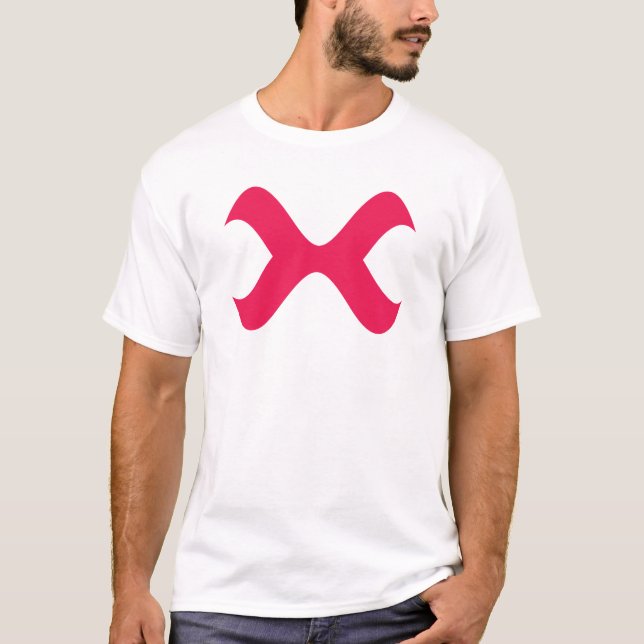 Elegant röd bokstav X-monogram T Shirt (Framsida)