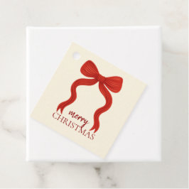 Elegant röd bow julfest - gåvor etiketter