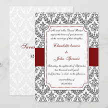 elegant röd,Dold bröllopsinbjudan