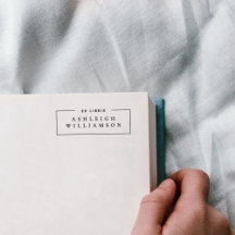 Elegant röd ex libris anpassat namn bokmärke