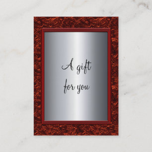 Elegant röd & för silverjulpresentkort Gi Rabattkort