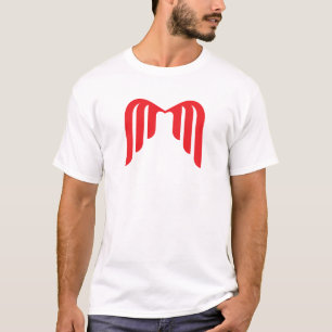 Elegant röd geometrisk bokstav M T Shirt